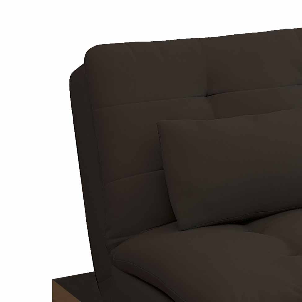 Sofá-Cama 3 Lugares Casal Premium Base e Pés de Madeira Café