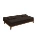 Sofá-Cama 3 Lugares Casal Premium Base e Pés de Madeira Café