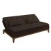 Sofá-Cama 3 Lugares Casal Premium Base e Pés de Madeira Café