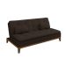 Sofá-Cama 3 Lugares Casal Premium Base e Pés de Madeira Café