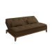Sofá-Cama 3 Lugares Casal Premium Base e Pés de Madeira Marrom