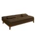 Sofá-Cama 3 Lugares Casal Premium Base e Pés de Madeira Marrom