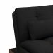 Sofá-Cama 3 Lugares Casal Premium Base e Pés de Madeira Preto