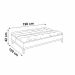 Sofá-Cama 3 Lugares Casal Premium Base e Pés de Madeira Preto