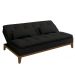 Sofá-Cama 3 Lugares Casal Premium Base e Pés de Madeira Preto