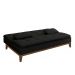 Sofá-Cama 3 Lugares Casal Premium Base e Pés de Madeira Preto