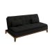 Sofá-Cama 3 Lugares Casal Premium Base e Pés de Madeira Preto