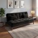 Sofá-Cama 3 Lugares Casal Premium Base e Pés de Madeira Preto