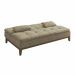 Sofá-Cama 3 Lugares Casal Premium Base e Pés de Madeira Suede Bege