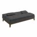 Sofá-Cama 3 Lugares Casal Premium Base e Pés de Madeira Suede Cinza