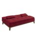 Sofá-Cama 3 Lugares Casal Premium Base e Pés de Madeira Suede Vermelho