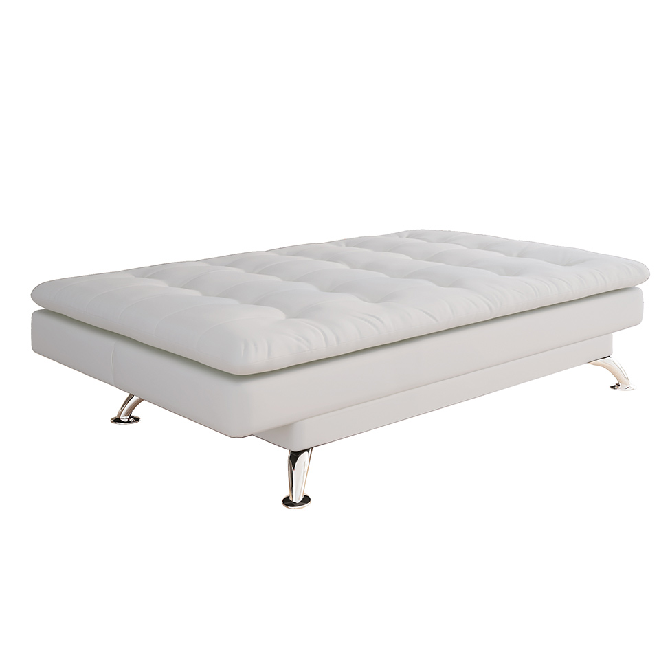 Sofá-Cama 3 Lugares Casal Premium Branco