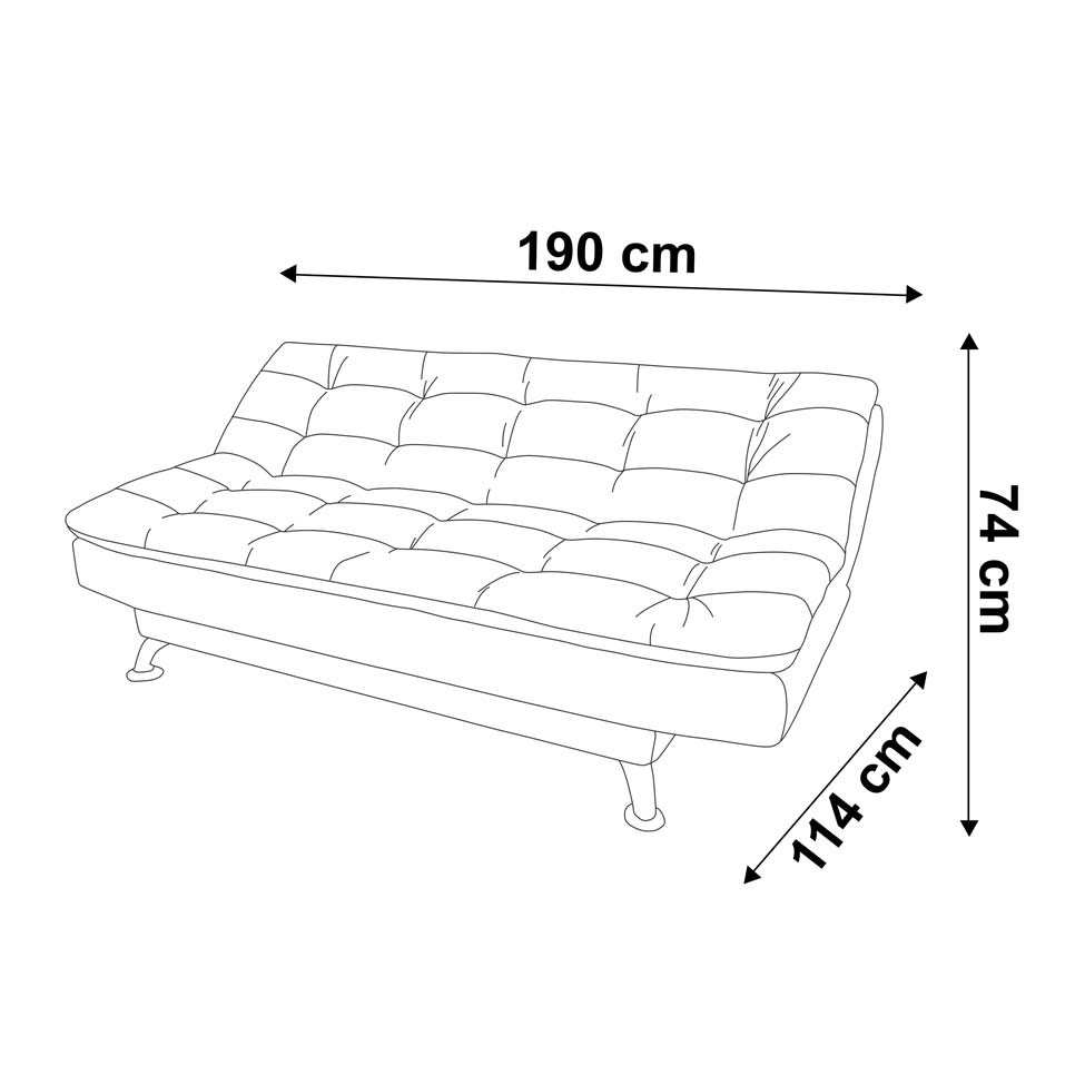 Sofá-Cama 3 Lugares Casal Premium Café