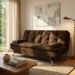Sofá-Cama 3 Lugares Casal Premium II Suede Café