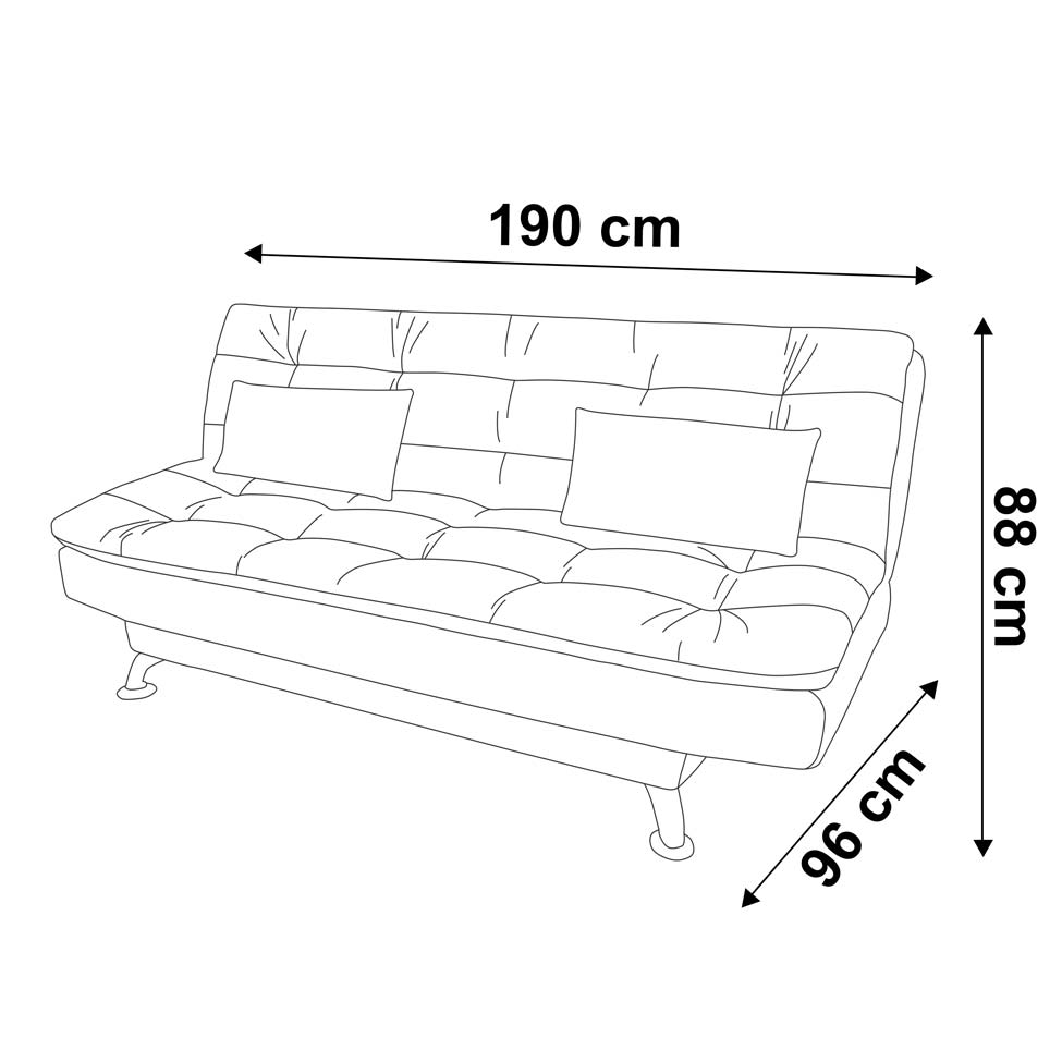 Sofá-Cama 3 Lugares Casal Premium II Suede Café