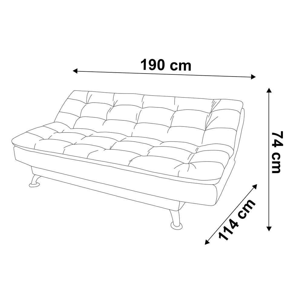 Sofá-Cama 3 Lugares Casal Premium II Suede Café