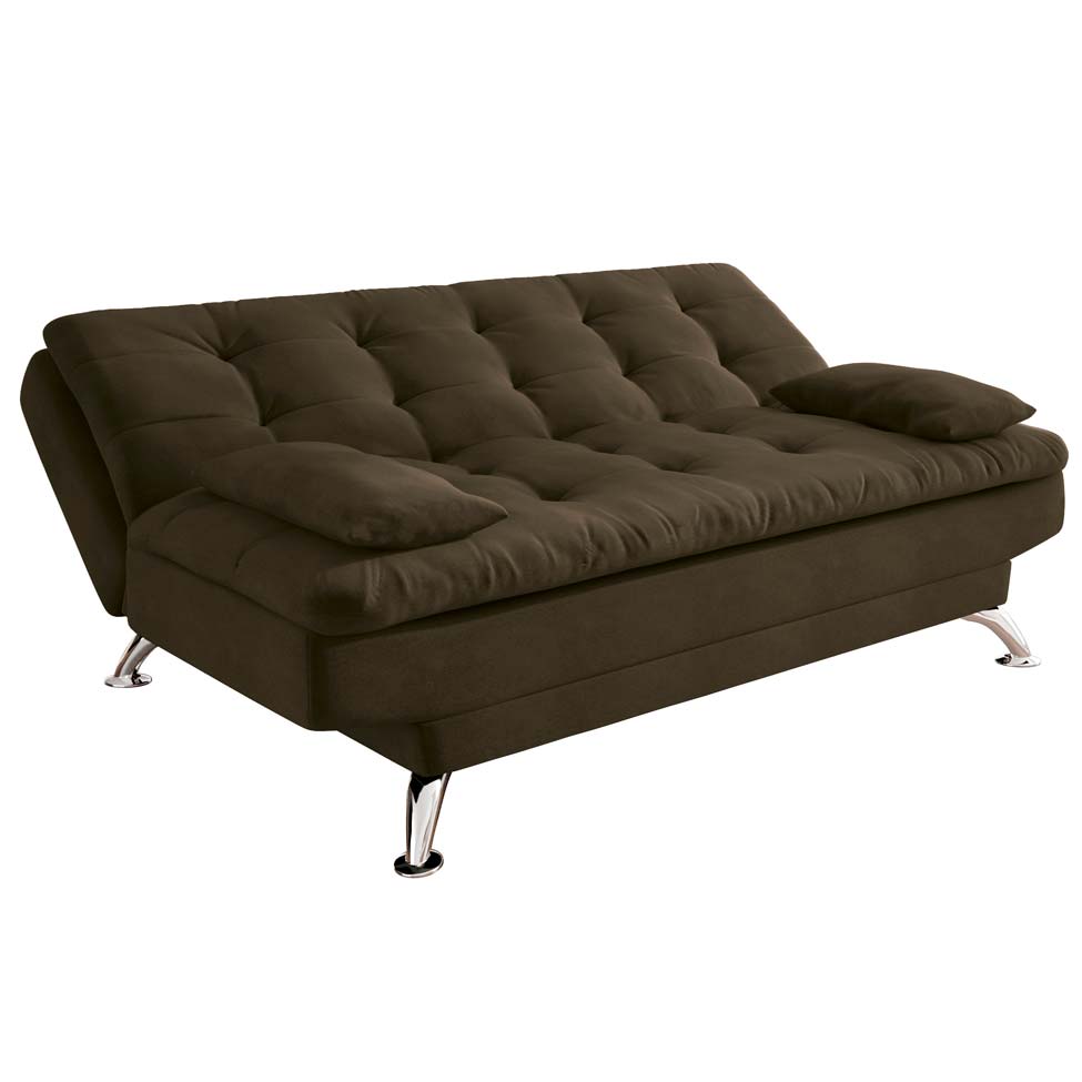 Sofá-Cama 3 Lugares Casal Premium II Suede Café