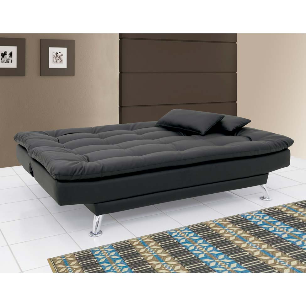 Sofá-Cama 3 Lugares Casal Premium Preto