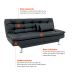 Sofá-Cama 3 Lugares Casal Premium Preto