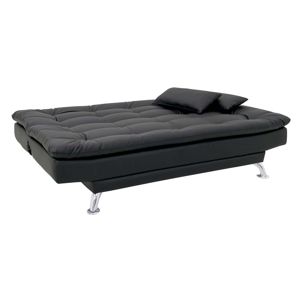 Sofá-Cama 3 Lugares Casal Premium Preto
