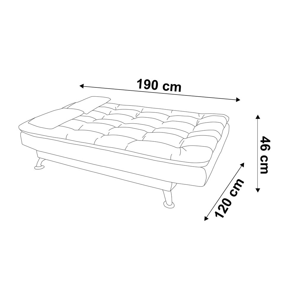 Sofá-Cama 3 Lugares Casal Premium Suede Cinza