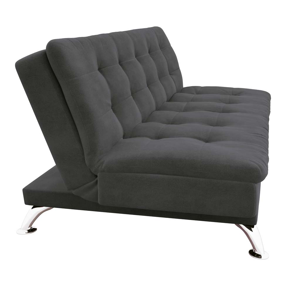 Sofá-Cama 3 Lugares Casal Premium Suede Cinza