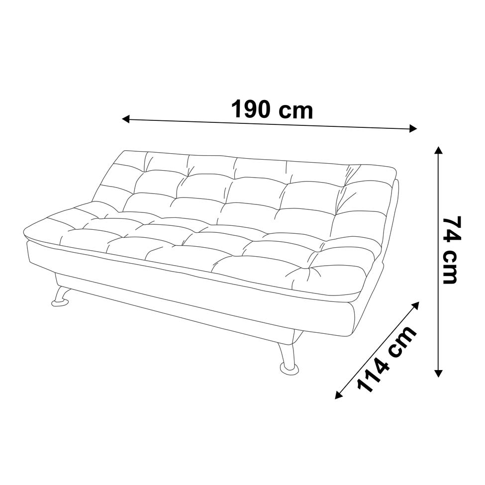 Sofá-Cama 3 Lugares Casal Premium Suede Cinza