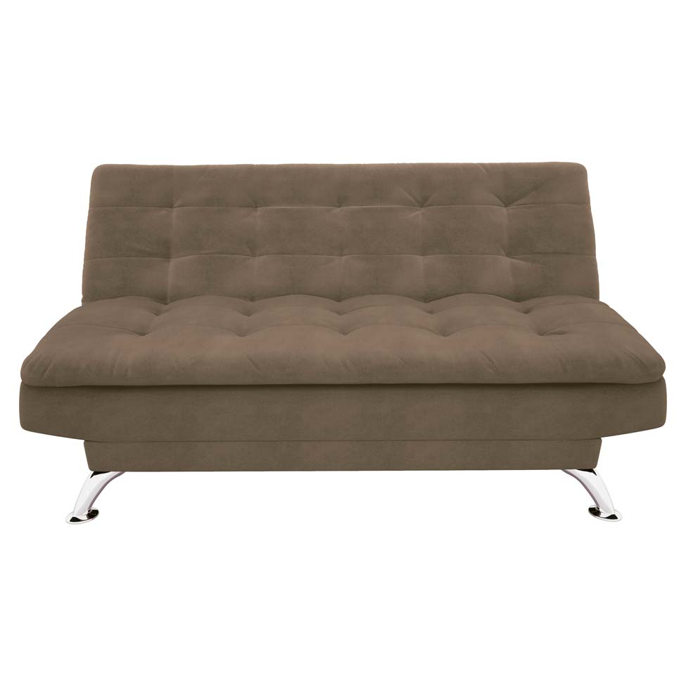 Sofá-Cama 3 Lugares Casal Premium Suede Marrom