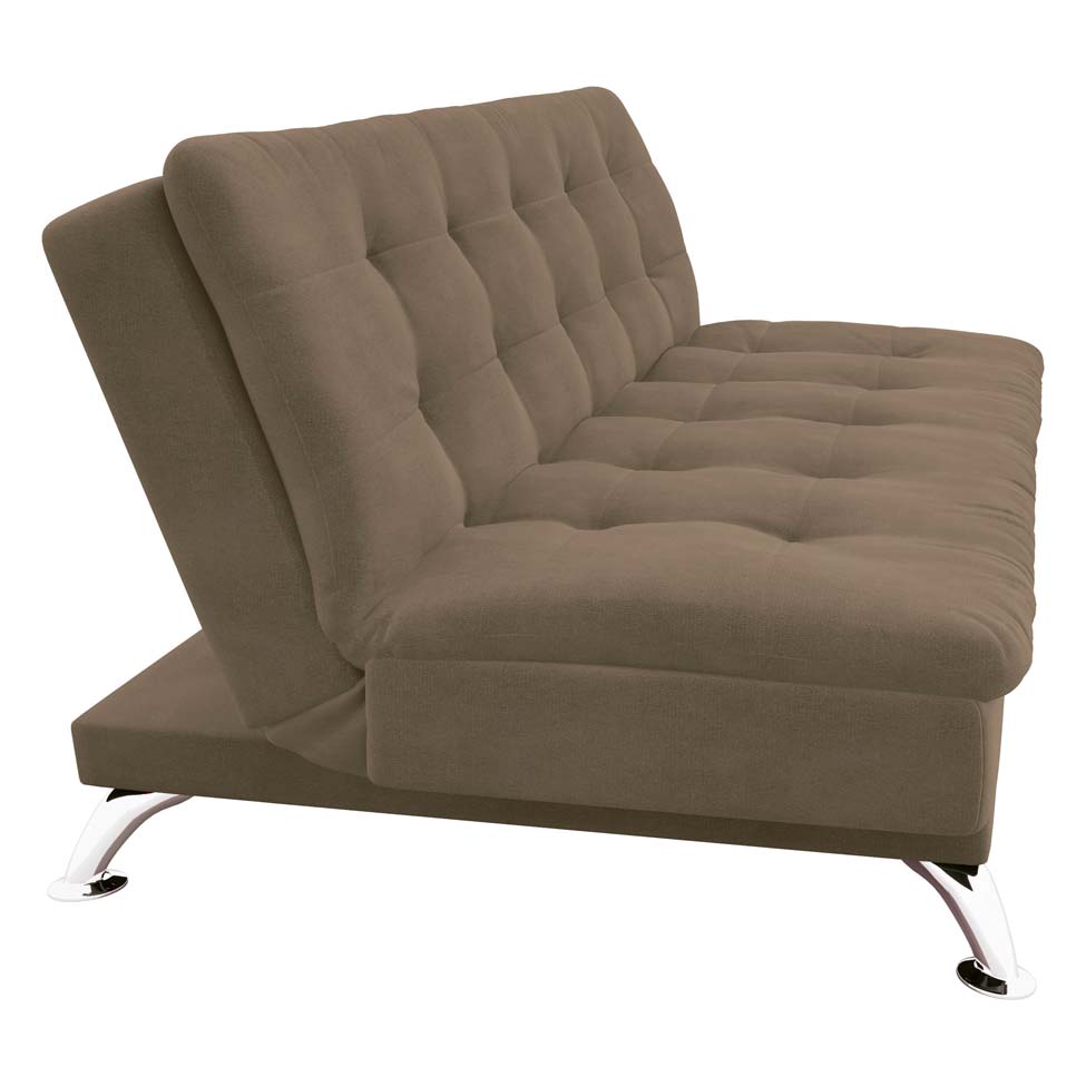 Sofá-Cama 3 Lugares Casal Premium Suede Marrom