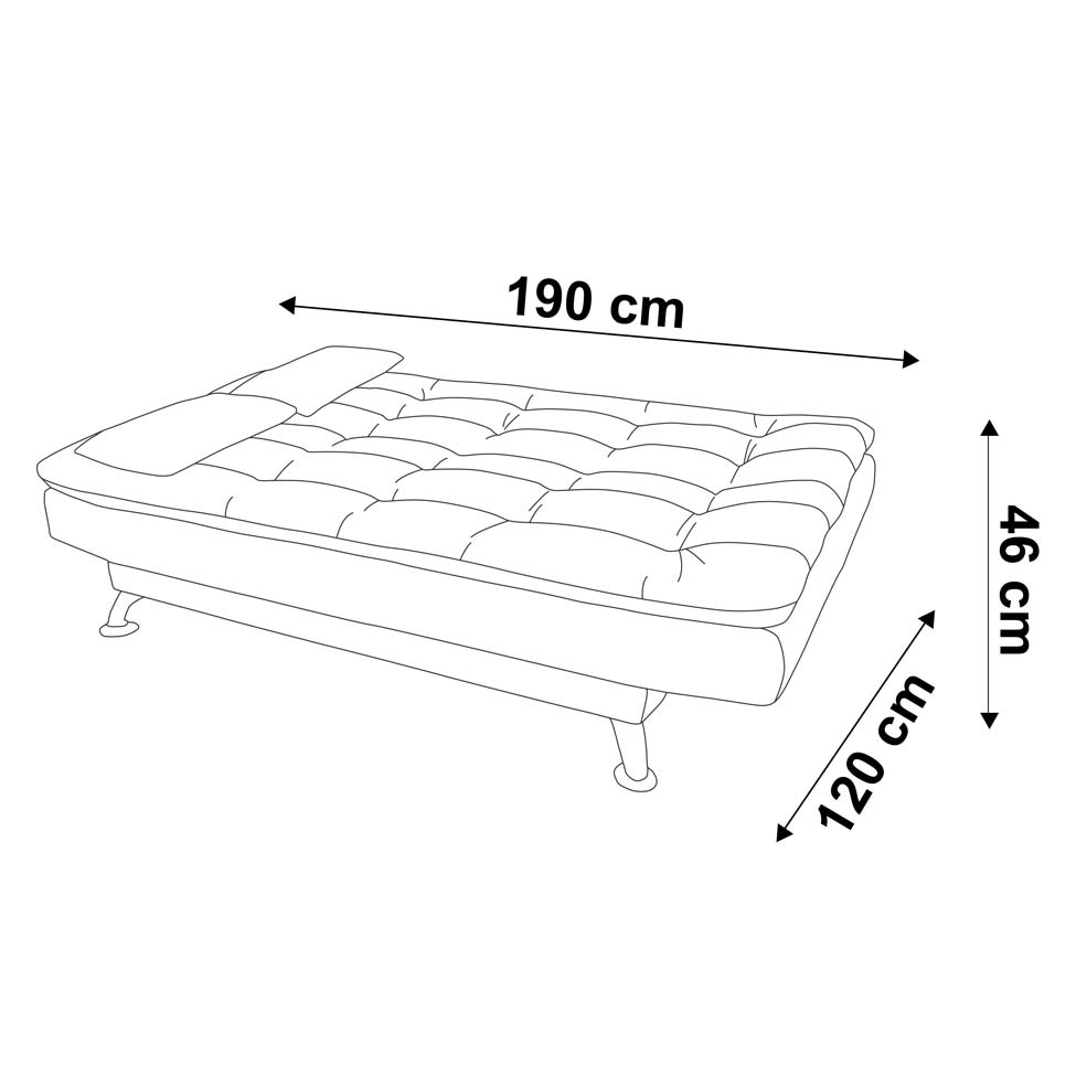Sofá-Cama 3 Lugares Casal Premium Suede Marrom