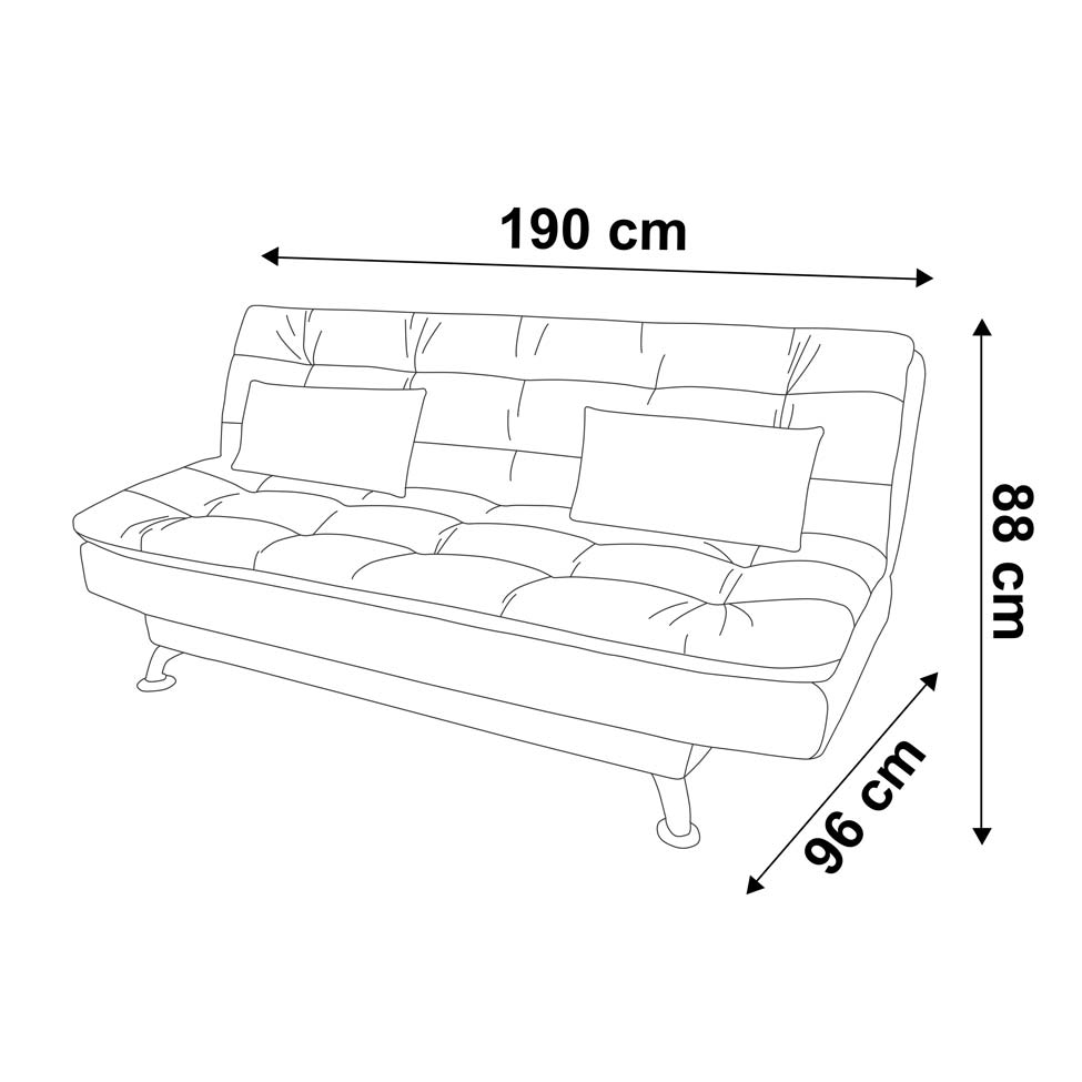 Sofá-Cama 3 Lugares Casal Premium Suede Velvet Bege
