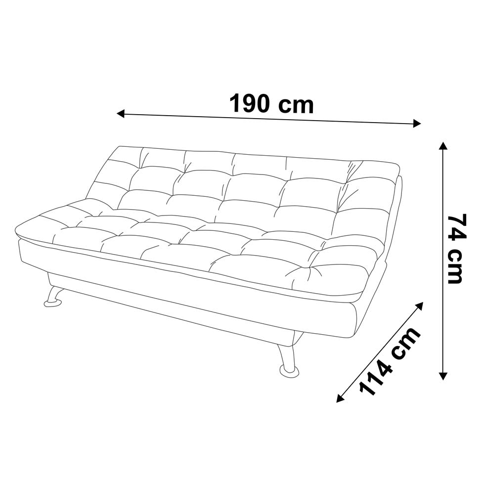 Sofá-Cama 3 Lugares Casal Premium Suede Velvet Bege