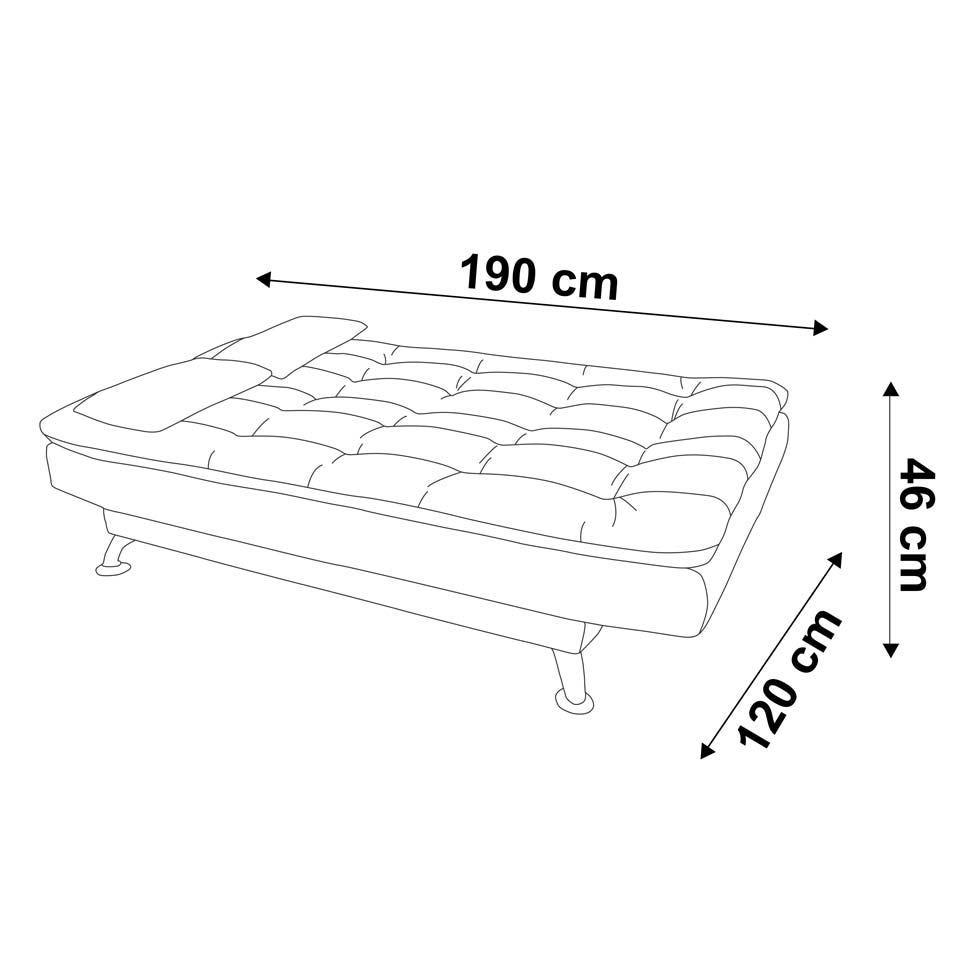 Sofá-Cama 3 Lugares Casal Premium Suede Velvet Bege