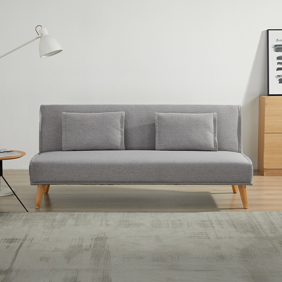 Sofá-Cama 3 Lugares Catania Cinza Claro
