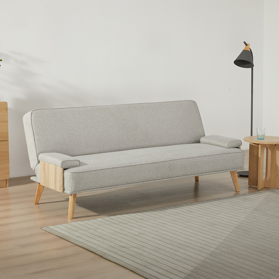 Sofá-Cama 3 Lugares Merano Cinza Claro