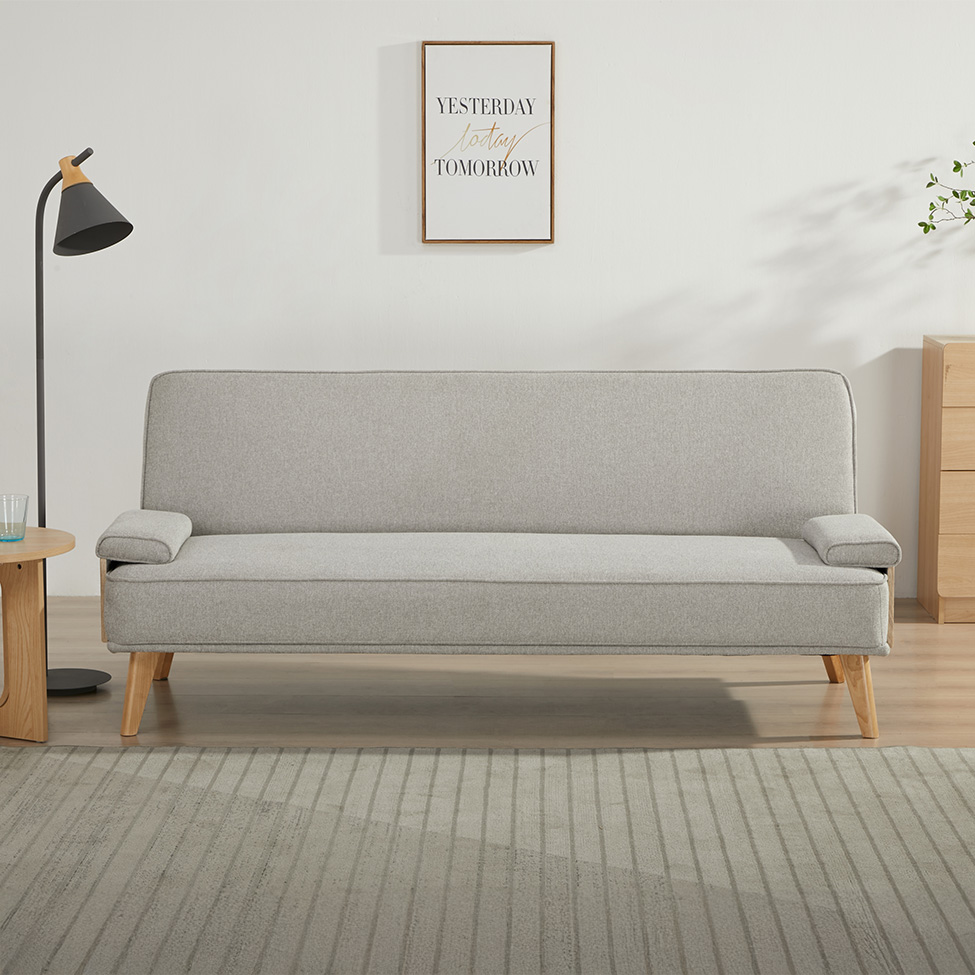 Sofá-Cama 3 Lugares Merano Cinza Claro