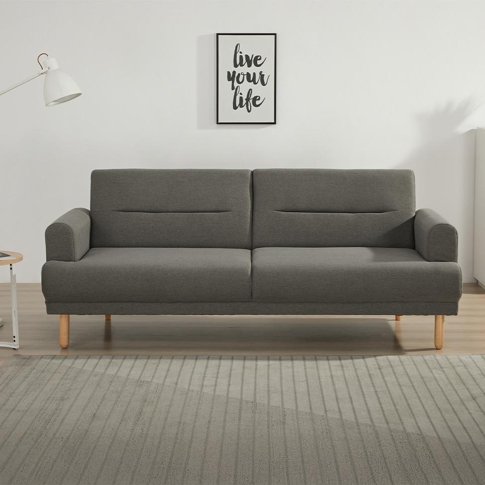 Sofá-Cama 3 Lugares Messina Cinza Escuro