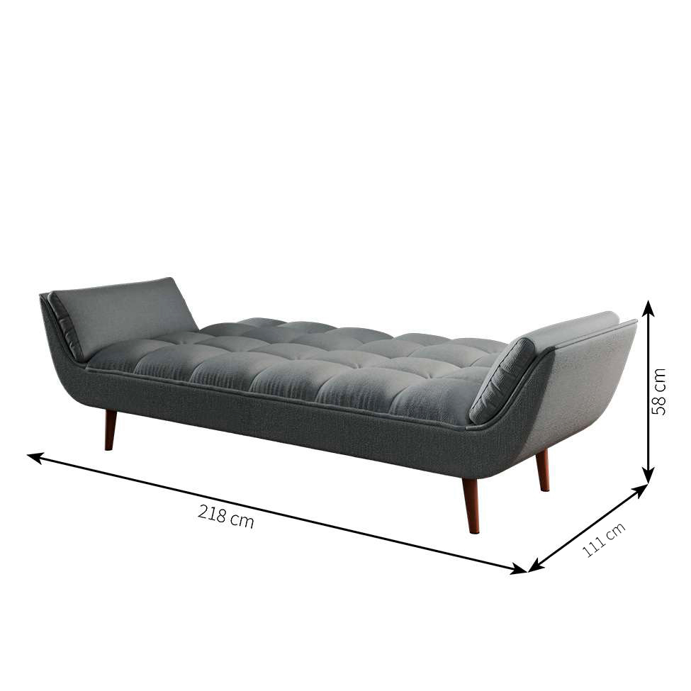 Sofá-Cama Bennet Linho Cinza