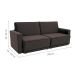 Sofá-Cama Casal  3 Lugares Retrátil Sem Caixa Aspen Suede Café