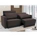 Sofá-Cama Casal  3 Lugares Retrátil Sem Caixa Aspen Suede Café