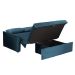 Sofá-Cama Casal 2 Lugares Cristal Veludo com Baú e Almofadas Azul