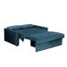 Sofá-Cama Casal 2 Lugares Cristal Veludo com Baú e Almofadas Azul