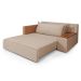 Sofá-Cama Casal 2 Lugares com Baú Lateral Panamá Linho Chocolate