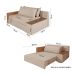 Sofá-Cama Casal 2 Lugares com Baú Lateral Panamá Linho Chocolate