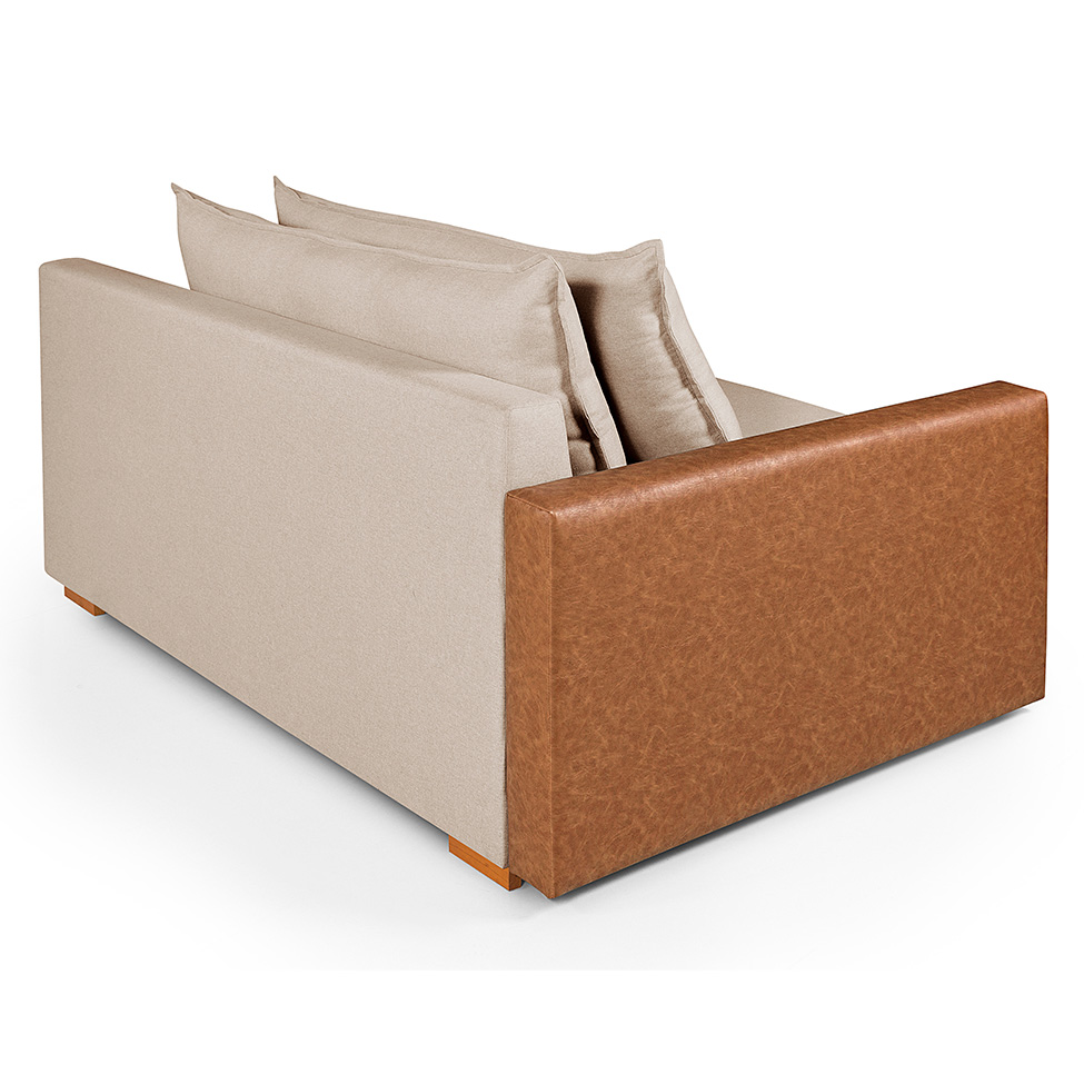 Sofá-Cama Casal 2 Lugares com Baú Lateral Panamá Linho Chocolate