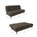 Sofá-Cama Casal 3 Lugares Anitta Suede Marrom