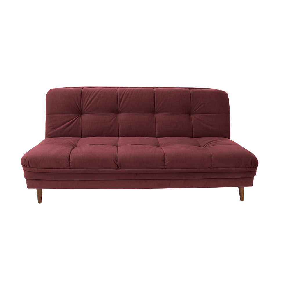 Sofá-Cama Casal 3 Lugares Anitta Suede Vinho
