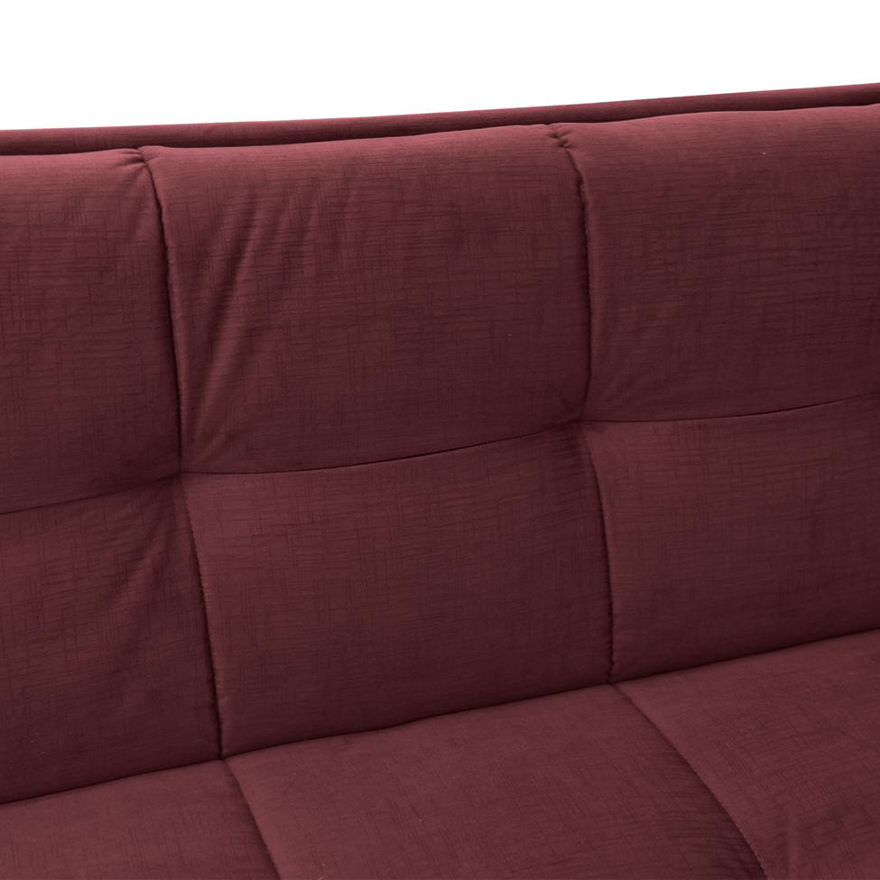 Sofá-Cama Casal 3 Lugares Anitta Suede Vinho
