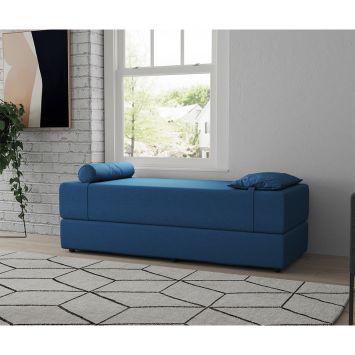 Sofá-Cama Casal 3 Lugares Cecília Linho Azul Marinho Menor preço em Sofá-Cama Casal 3 Lugares Cecília Linho Azul Marinho