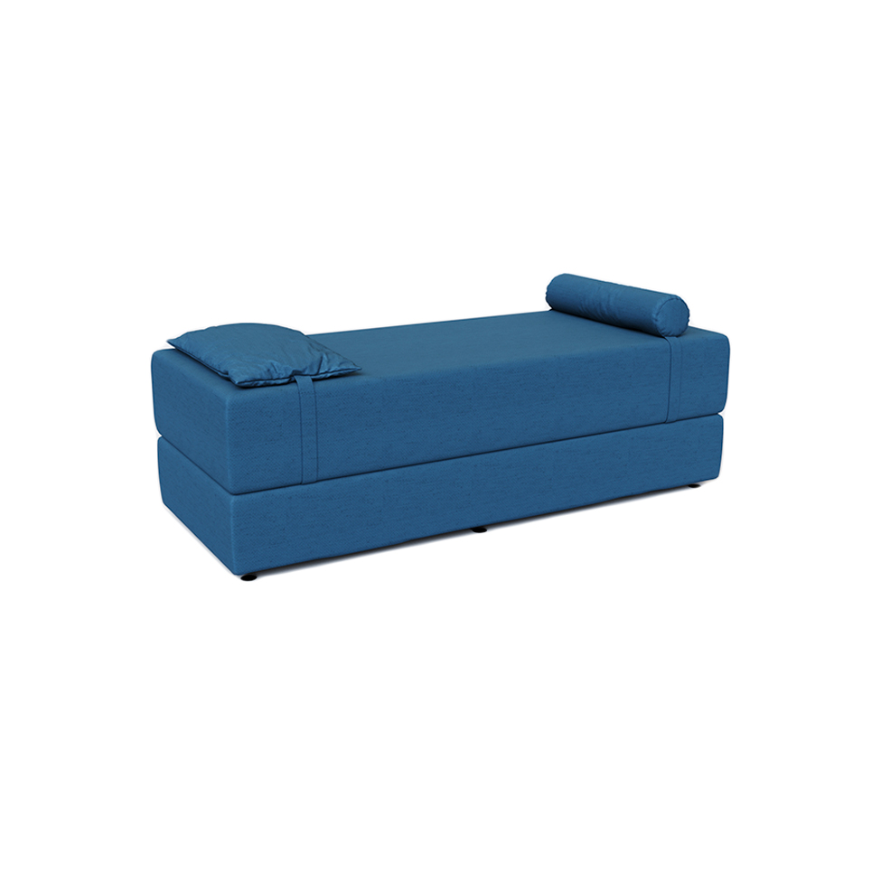 Sofá-Cama Casal 3 Lugares Cecília Linho Azul Marinho